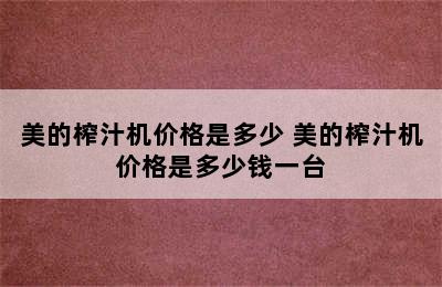 美的榨汁机价格是多少 美的榨汁机价格是多少钱一台